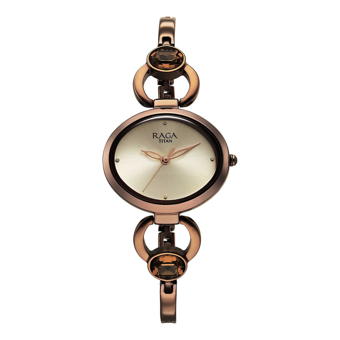 Titan Raga Viva Quartz Analog Champagne Dial Metal Strap Watch for Women-PEROZ Accessories