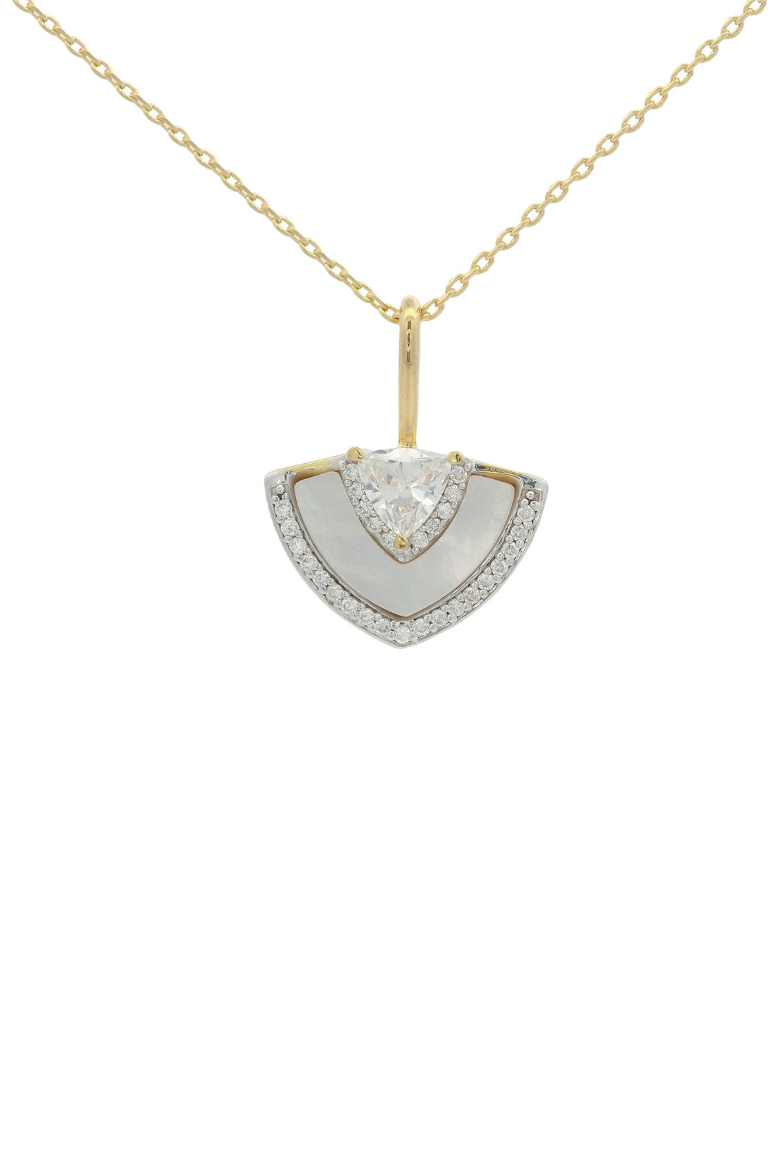 CHIC NOEL MOTHER OF PEARL FAN PENDANT GOLD-PEROZ Accessories