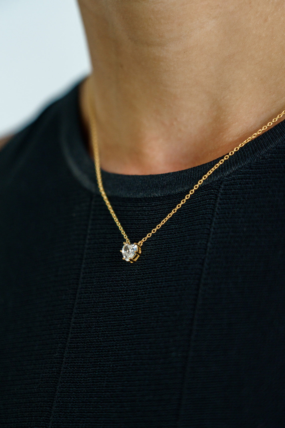 GEORGINI MIDNIGHT VELVET BABY HEART NECKLACE GOLD-PEROZ Accessories