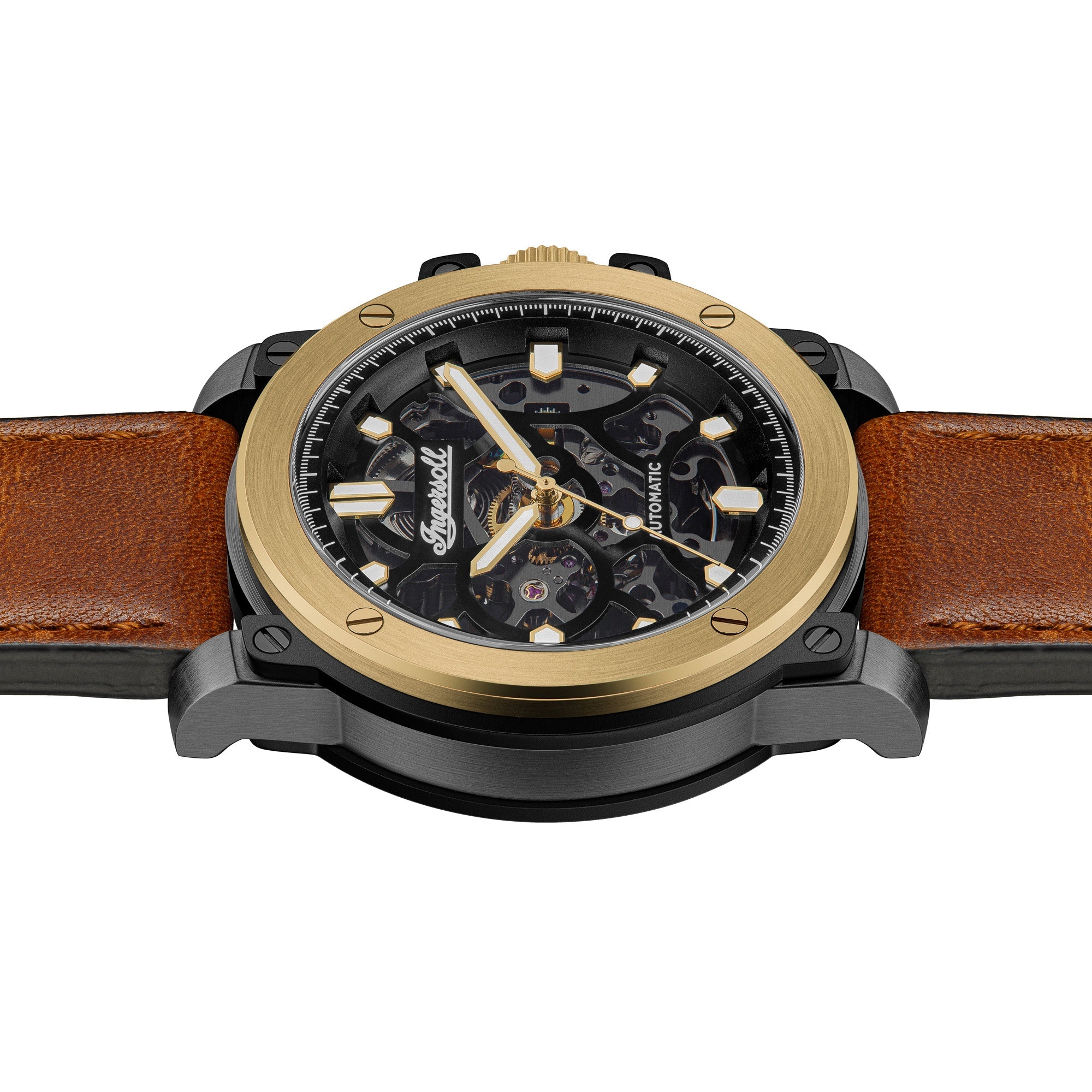 Ingersoll The Freestyle Automatic Brown Leather Strap Watch-PEROZ Accessories
