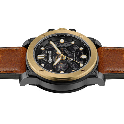 Ingersoll The Freestyle Automatic Brown Leather Strap Watch-PEROZ Accessories