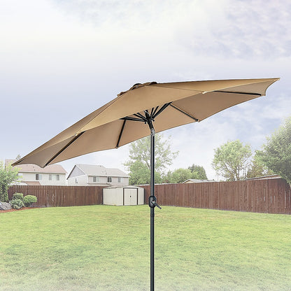 9FT Patio Umbrella Outdoor Garden Table Umbrella with 8 Sturdy Ribs-Home &amp; Garden > Shading > Umbrellas &amp; Sunshades-PEROZ Accessories