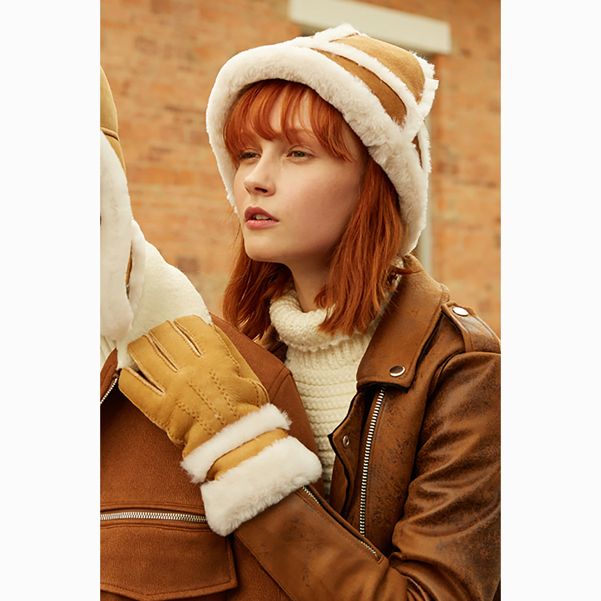 Ugg Sheepskin Double Cuff Glove-Gloves-PEROZ Accessories