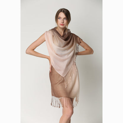 Ugg 100% Merino Wool Tie Dye Scarf Pink and Brown-Scarves-PEROZ Accessories