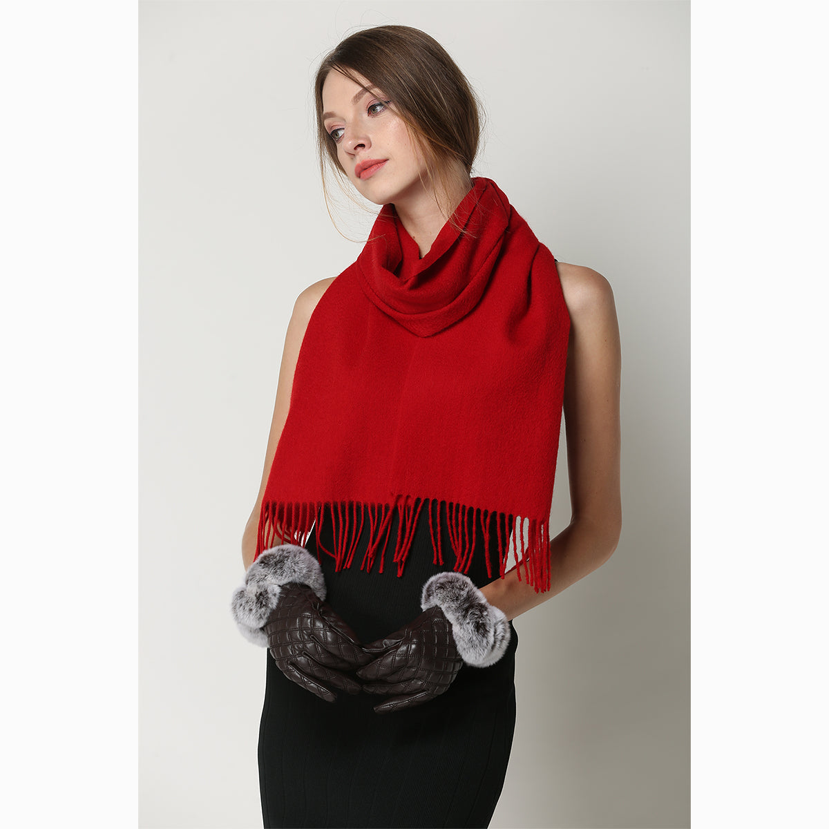 Ugg Cashmere &amp; Wool Scarf Tomato-Scarves-PEROZ Accessories