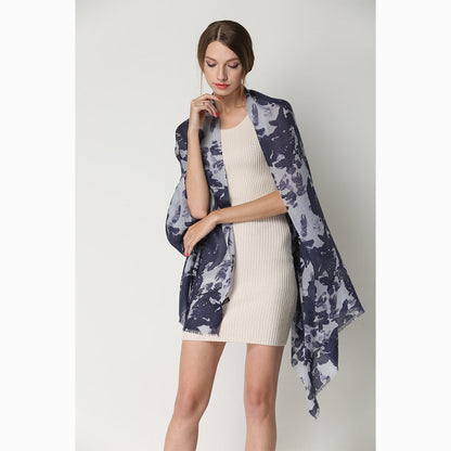 Ugg 100% Australian Merino Wool Scarf White and Grey-Scarves-PEROZ Accessories