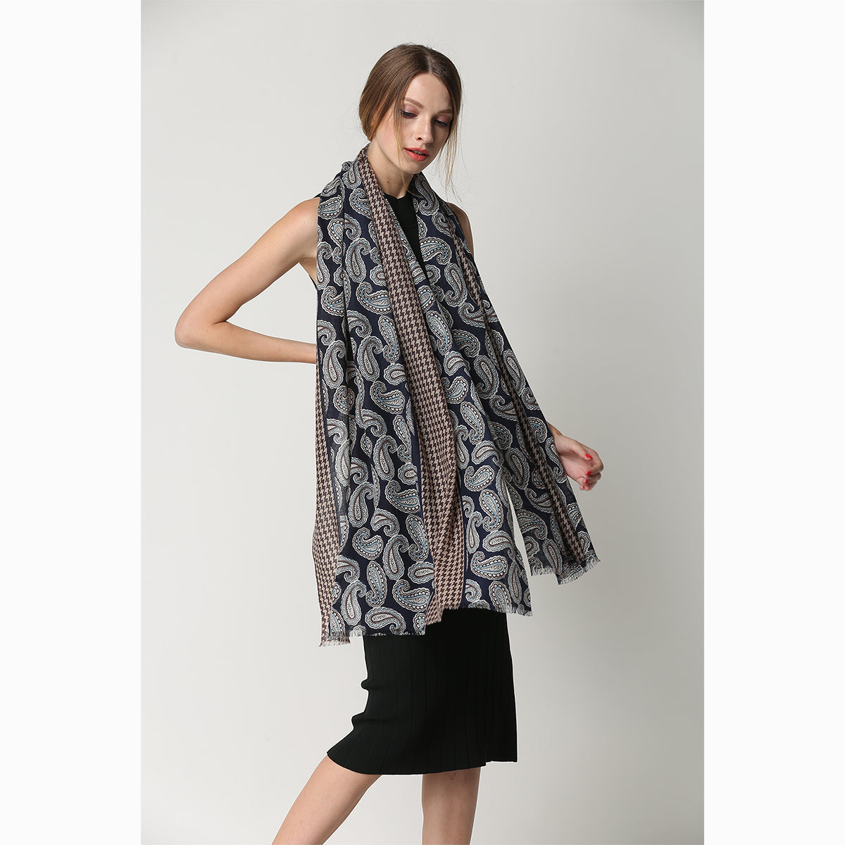 Ugg 100% Australian Merino Wool Scarf Ming Blue-Scarves-PEROZ Accessories