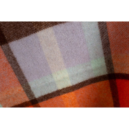 Ugg 100% Wool Scarf Maroon and Light Grey Check-Scarves-PEROZ Accessories