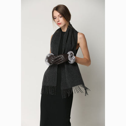 Ugg Cashmere &amp; Wool Scarf Charcoal-Scarves-PEROZ Accessories