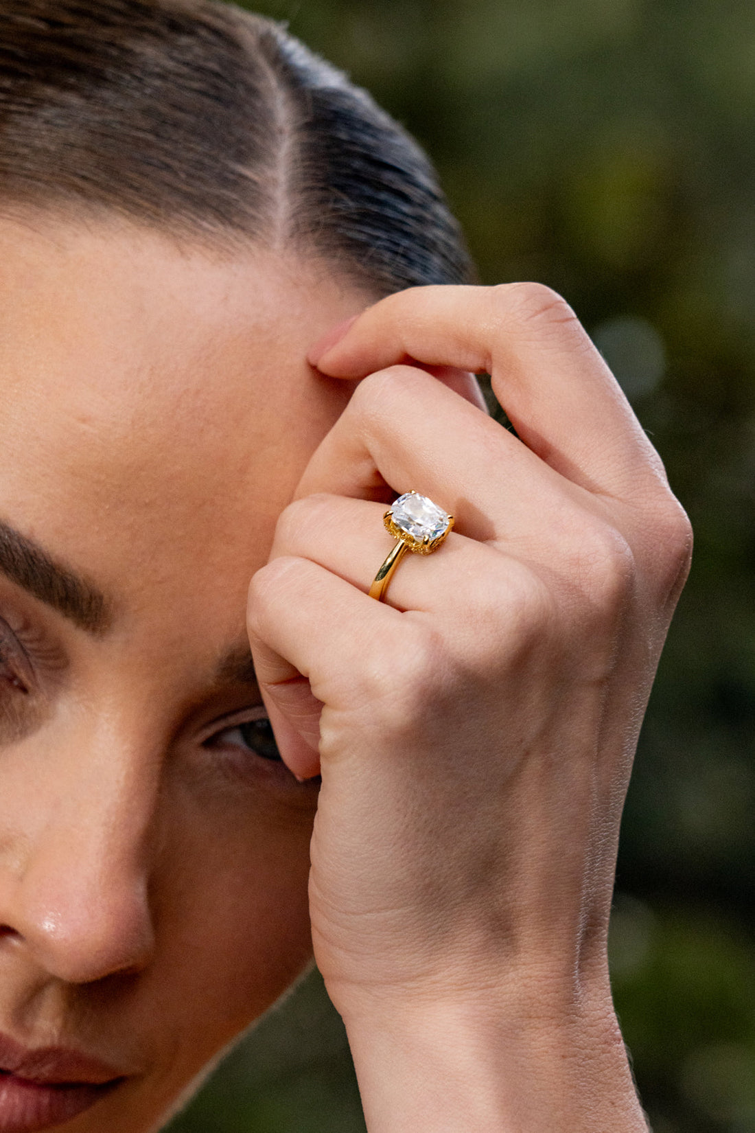 SYDNEY SOIRÉE ELAINE CUSHION CUT RING GOLD-PEROZ Accessories