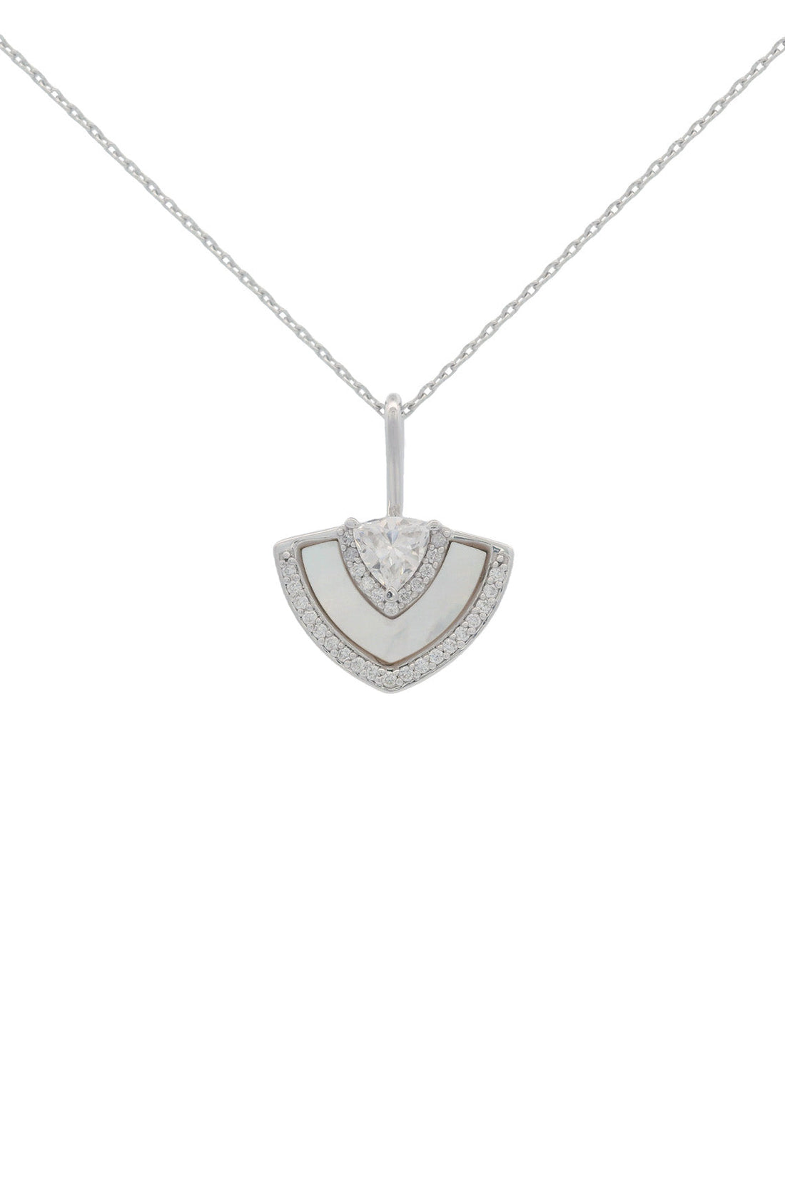 CHIC NOEL MOTHER OF PEARL FAN PENDANT SILVER-PEROZ Accessories