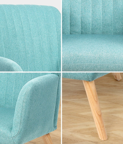 Oikiture Armchair Lounge Sofa Chair Fabric Accent Chairs Armchairs Couches Blue-Armchairs-PEROZ Accessories