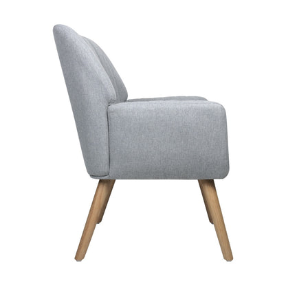 Oikiture Armchair Lounge Sofa Chair Fabric Accent Chairs Armchairs Couches Grey-Armchairs-PEROZ Accessories