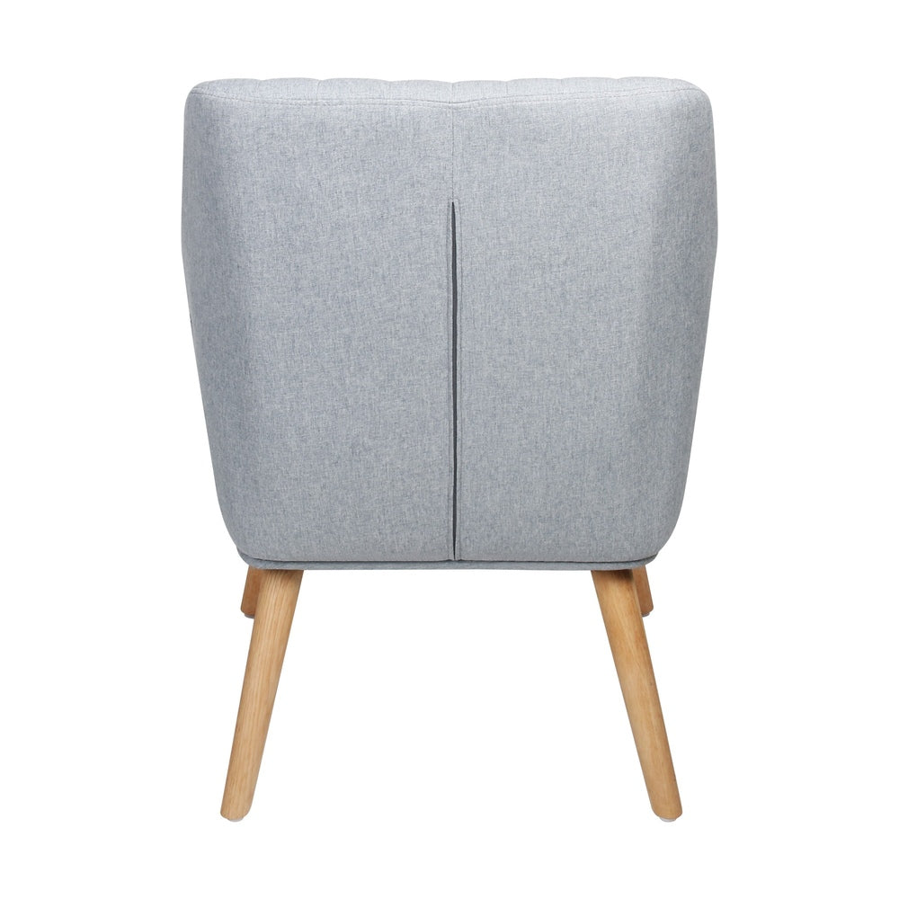 Oikiture Armchair Lounge Sofa Chair Fabric Accent Chairs Armchairs Couches Grey-Armchairs-PEROZ Accessories