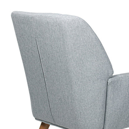 Oikiture Armchair Lounge Sofa Chair Fabric Accent Chairs Armchairs Couches Grey-Armchairs-PEROZ Accessories
