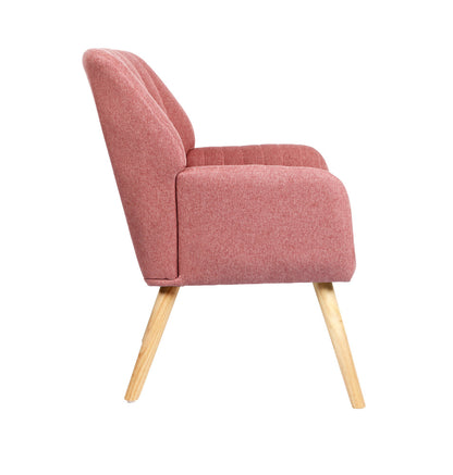 Oikiture Armchair Lounge Sofa Chair Fabric Couches Pink-Armchair-PEROZ Accessories