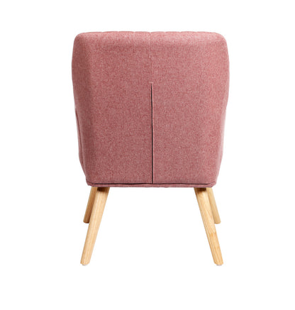 Oikiture Armchair Lounge Sofa Chair Fabric Couches Pink-Armchair-PEROZ Accessories