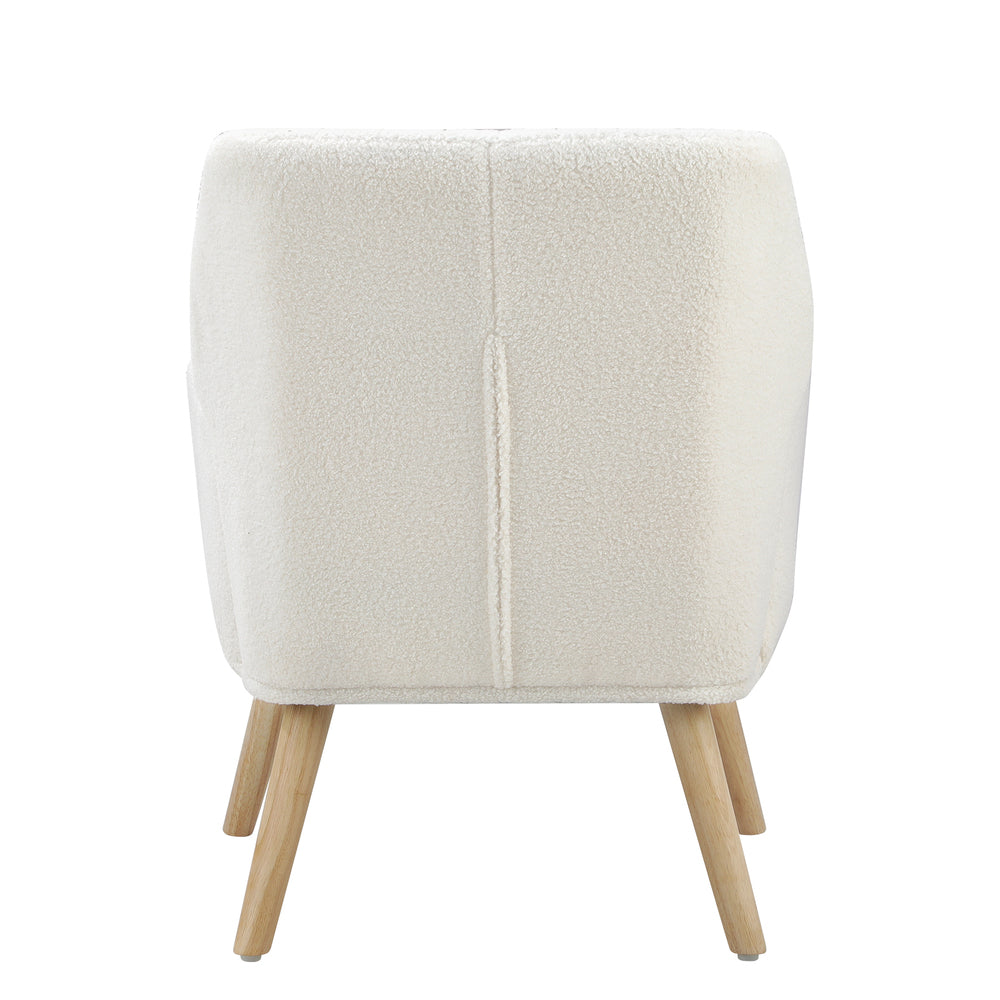 Oikiture Armchair Lounge Sofa Chair Sherpa Couches White-Armchairs-PEROZ Accessories