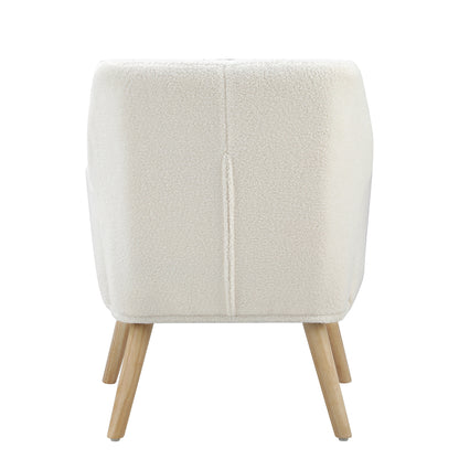 Oikiture Armchair Lounge Sofa Chair Sherpa Couches White-Armchairs-PEROZ Accessories