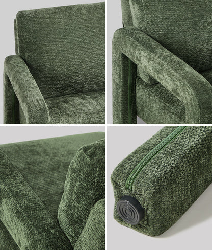 Oikiture Armchair Velvet Chairs 1 Seater Lounge Sofa Chair Green-Chest of Drawers-PEROZ Accessories