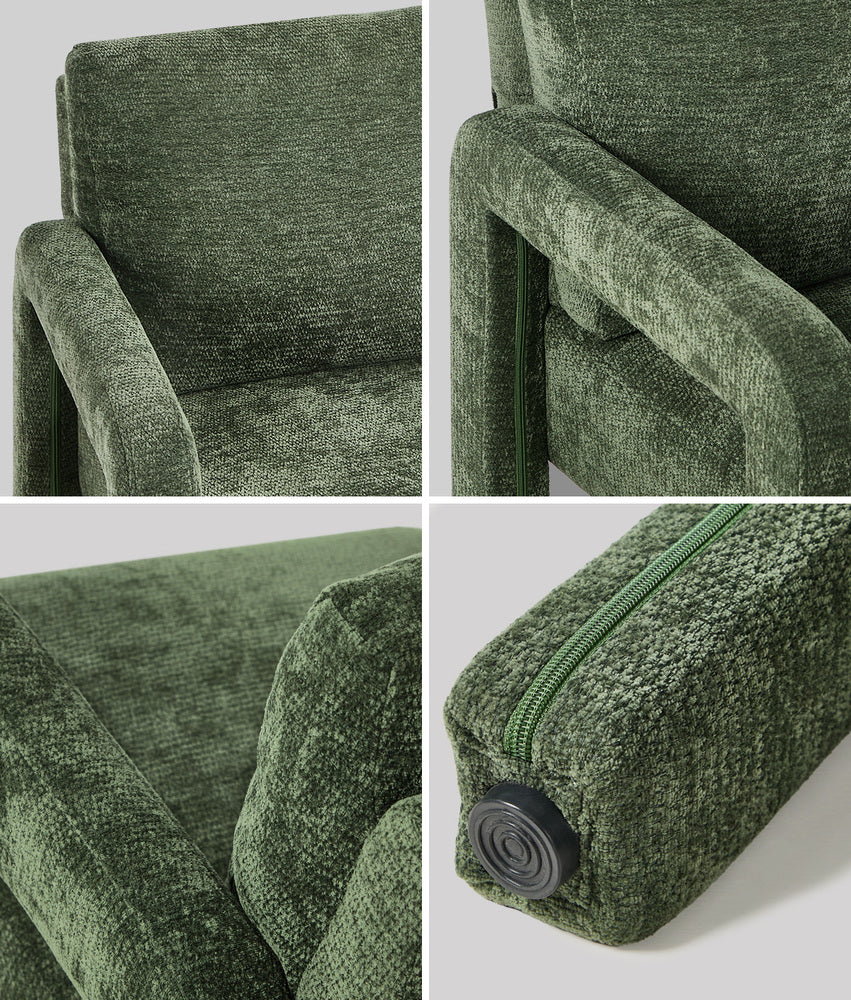 Oikiture Armchair Velvet Chairs 1 Seater Lounge Sofa Chair Green-Chest of Drawers-PEROZ Accessories
