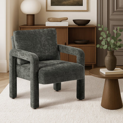 Oikiture Armchair Velvet Accent Chairs 1 Seater Lounge Sofa Chair Grey-Chest of Drawers-PEROZ Accessories