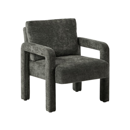 Oikiture Armchair Velvet Accent Chairs 1 Seater Lounge Sofa Chair Grey-Chest of Drawers-PEROZ Accessories