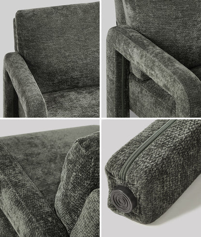 Oikiture Armchair Velvet Accent Chairs 1 Seater Lounge Sofa Chair Grey-Chest of Drawers-PEROZ Accessories