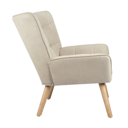 Oikiture Armchair Accent Chairs Sofa Lounge Fabric Upholstered Tub Chair Beige-Armchairs-PEROZ Accessories