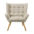 Oikiture 2x Armchair Sofa Lounge Fabric Upholstered Tub Beige-Armchair-PEROZ Accessories