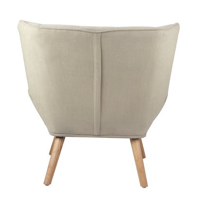 Oikiture 2x Armchair Sofa Lounge Fabric Upholstered Tub Beige-Armchair-PEROZ Accessories