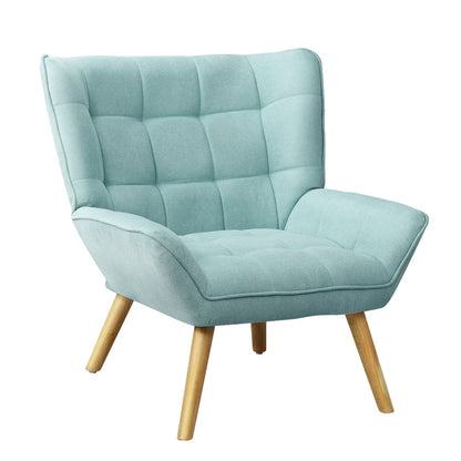 Oikiture Armchair Accent Chairs Sofa Lounge Fabric Upholstered Tub Chair Blue-Armchairs-PEROZ Accessories