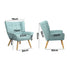 Oikiture 3x Armchair Sofa Lounge Fabric Upholstered Tub Blue-Armchair-PEROZ Accessories