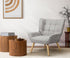 Oikiture 3x Armchair Sofa Lounge Fabric Upholstered Tub Grey-Armchair-PEROZ Accessories
