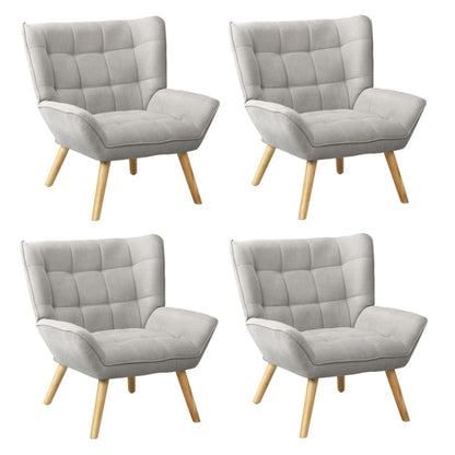 Oikiture 4x Armchair Sofa Lounge Fabric Upholstered Tub Grey-Armchair-PEROZ Accessories