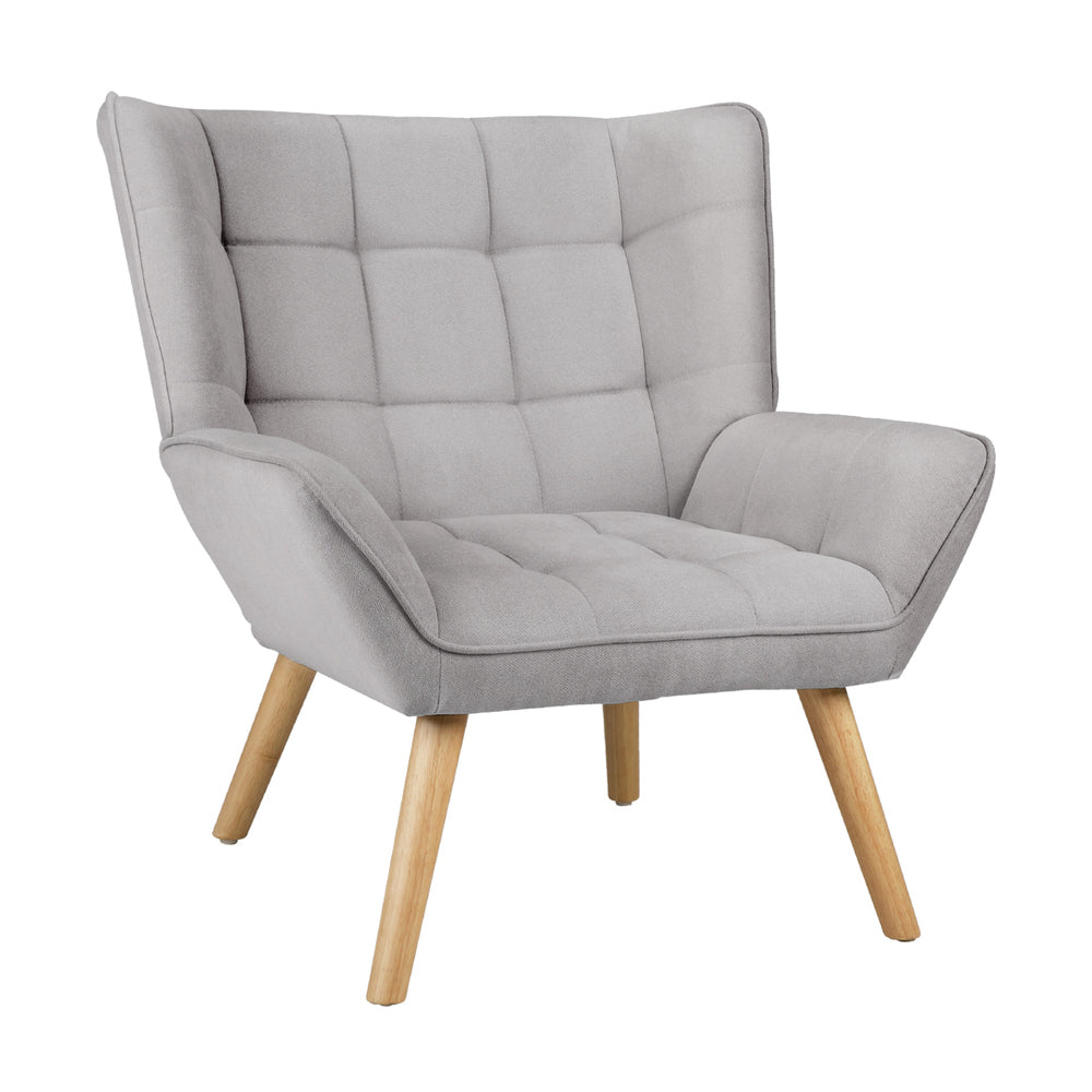 Oikiture 4x Armchair Sofa Lounge Fabric Upholstered Tub Grey-Armchair-PEROZ Accessories