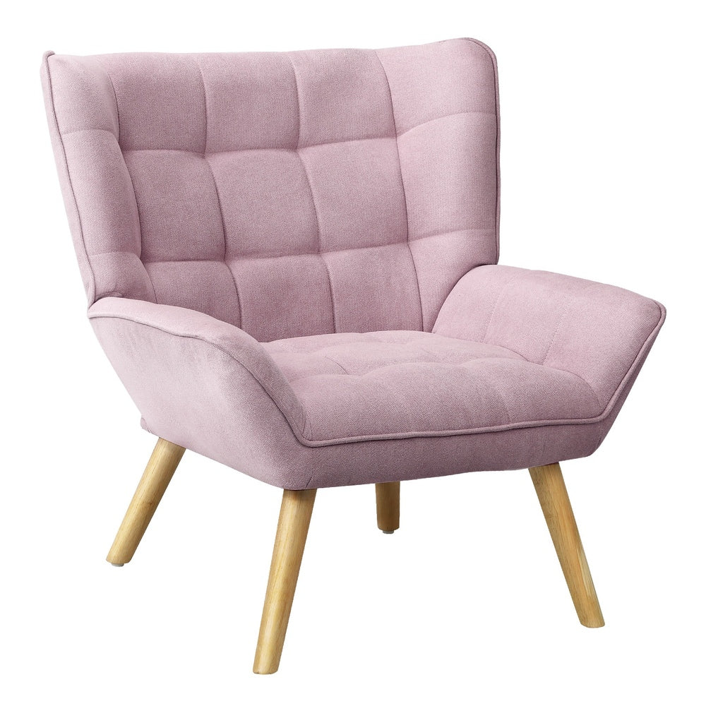 Oikiture Armchair Accent Chairs Sofa Lounge Fabric Upholstered Tub Chair Pink-Armchairs-PEROZ Accessories