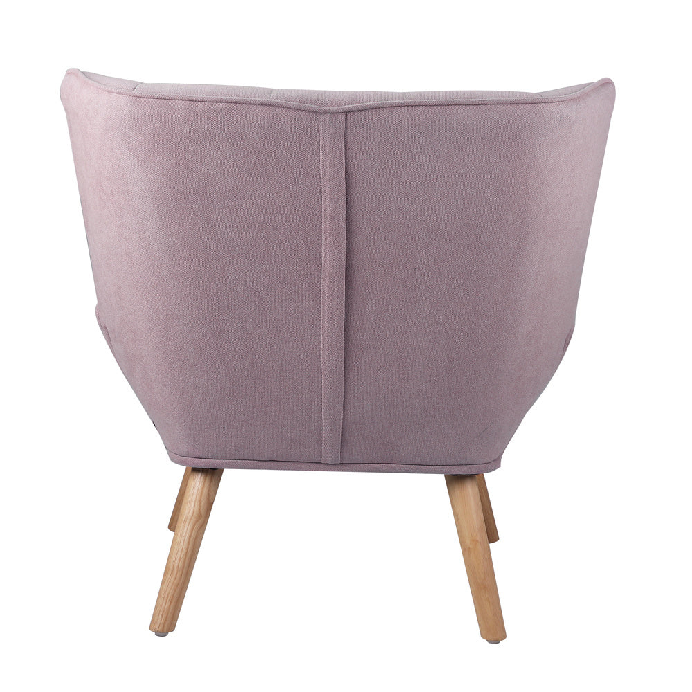 Oikiture Armchair Accent Chairs Sofa Lounge Fabric Upholstered Tub Chair Pink-Armchairs-PEROZ Accessories