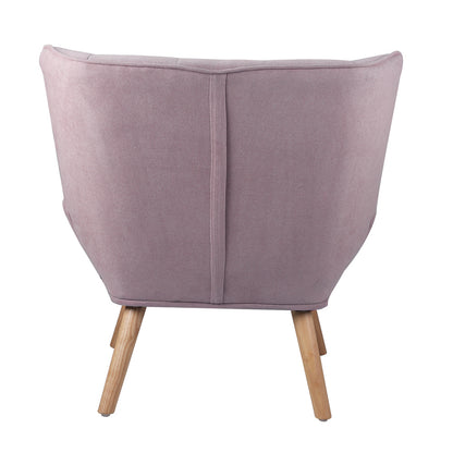 Oikiture Armchair Accent Chairs Sofa Lounge Fabric Upholstered Tub Chair Pink-Armchairs-PEROZ Accessories