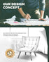 Oikiture Armchair Accent Chairs Sofa Lounge Fabric Upholstered Tub Chair Pink-Armchairs-PEROZ Accessories