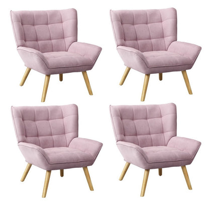 Oikiture 4x Armchair Sofa Lounge Fabric Upholstered Tub Pink-Armchair-PEROZ Accessories