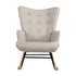 Oikiture Rocking Chair Nursing Armchair Velvet Accent Chairs Upholstered Beige-Armchairs-PEROZ Accessories