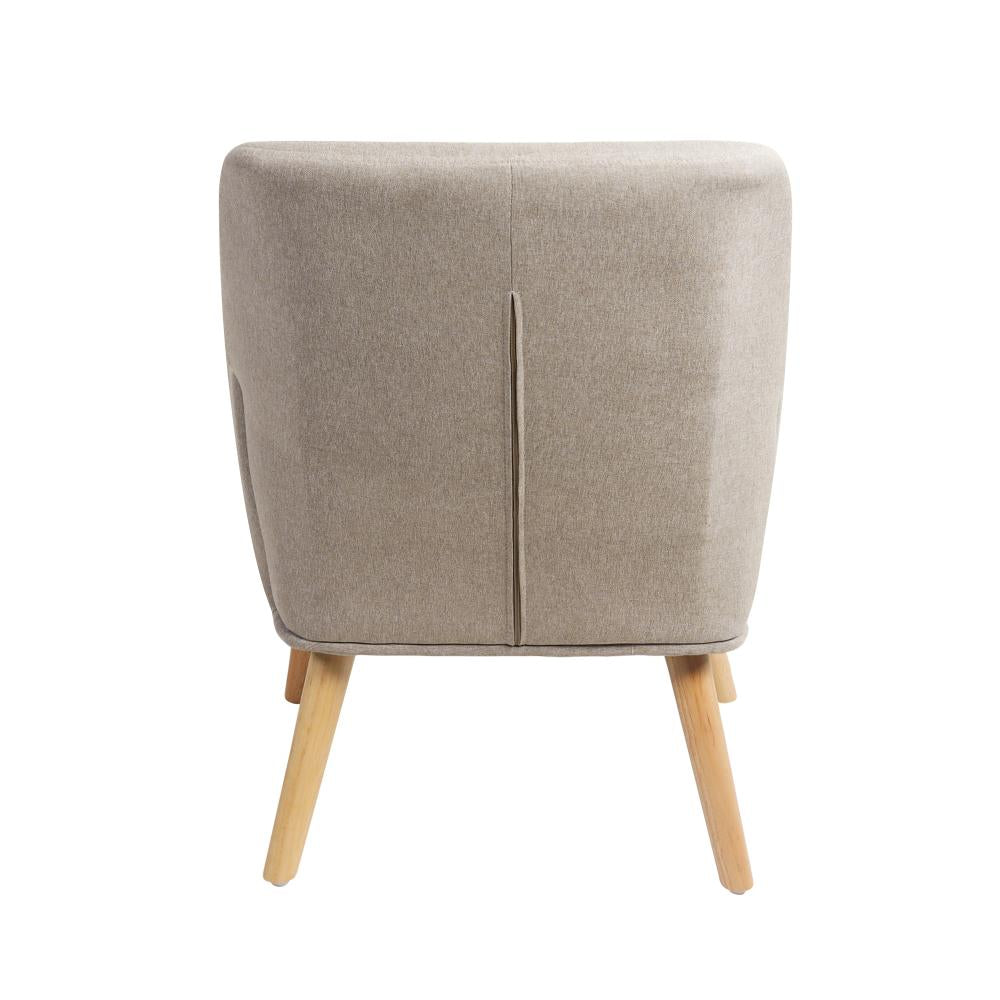 Oikiture Armchair Lounge Chair Linen Accent Armchairs Tub Chairs Sofa Beige-Armchairs-PEROZ Accessories