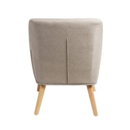 Oikiture Armchair Lounge Chair Linen Accent Armchairs Tub Chairs Sofa Beige-Armchairs-PEROZ Accessories