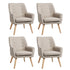 Oikiture 4x Armchair Lounge Chair Linen Tub Chairs Sofa Beige-Armchair-PEROZ Accessories
