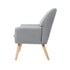 Oikiture Armchair Lounge Chair Linen Accent Armchairs Tub Chairs Sofa Grey-Armchairs-PEROZ Accessories