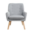 Oikiture 2x Armchair Lounge Chair Linen Tub Chairs Sofa Grey-Armchair-PEROZ Accessories