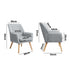 Oikiture 3x Armchair Lounge Chair Linen Tub Chairs Sofa Grey-Armchair-PEROZ Accessories
