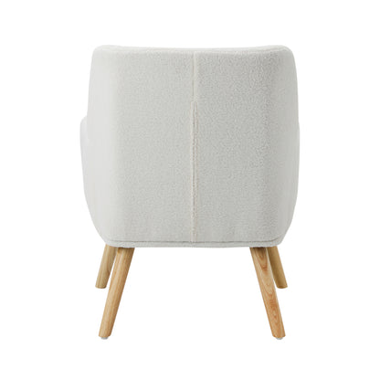 Oikiture Armchair Lounge Chair Sherpa Accent Armchairs Tub Chairs Sofa White-Armchairs-PEROZ Accessories