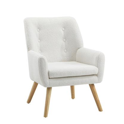 Oikiture 2x Armchair Lounge Chair Sherpa Tub Chairs Sofa White-Armchair-PEROZ Accessories